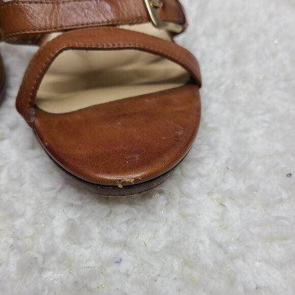 Cole Haan Cognac‎ Strappy Leather Heels Size 9C - Picture 4 of 9